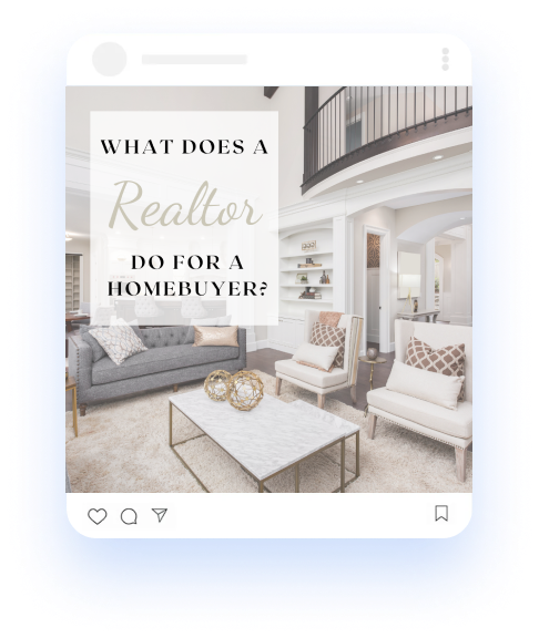 example of social media post with heading 'what does a realtor do for a homebuyer'